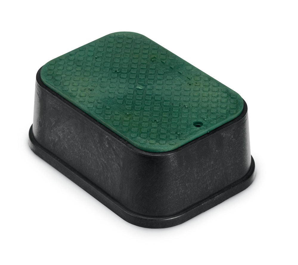 Round Valve Box Black Body Green Lid Sprinkler Irrigation Control System 6 in 